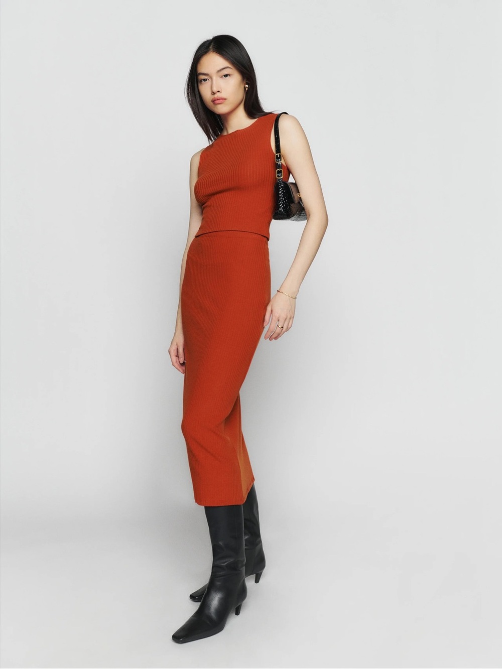 Reformation Hays Ribbed Skirt